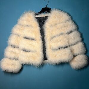 Elegant Soft Peach Feather Jacket